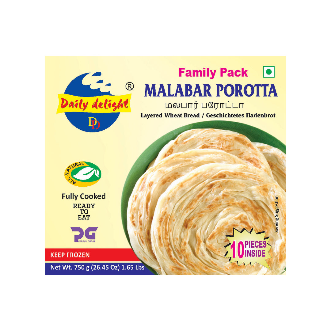 Daily Delight Malabar Parotta Family Pack | Frozen (Shipping for Netherlands and Belgium only)