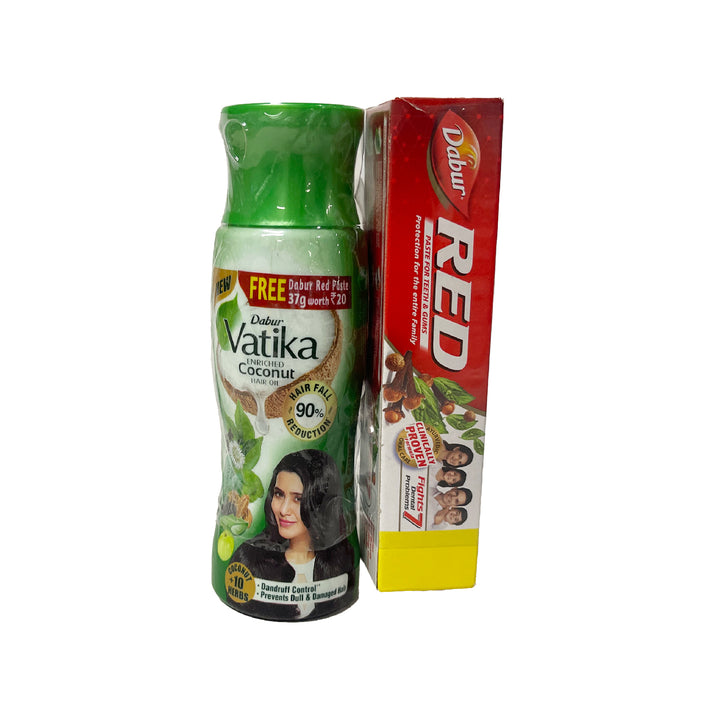 Dabur Vatika Hair Oil (Free Dabur Red Paste 37g)