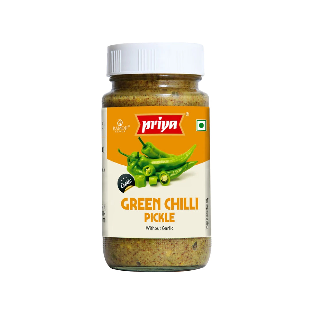 Priya Green Chilli Pickle without Garlic