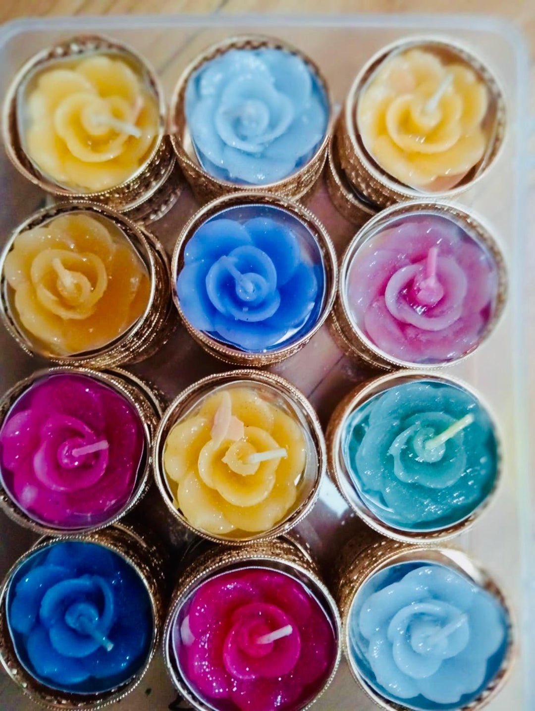 Festive Tea lights with candle holders